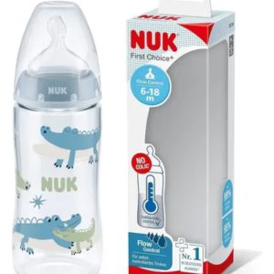 Mamadera Nuk Control Temperatura Cocodrilo 6-18 m x 300 ml